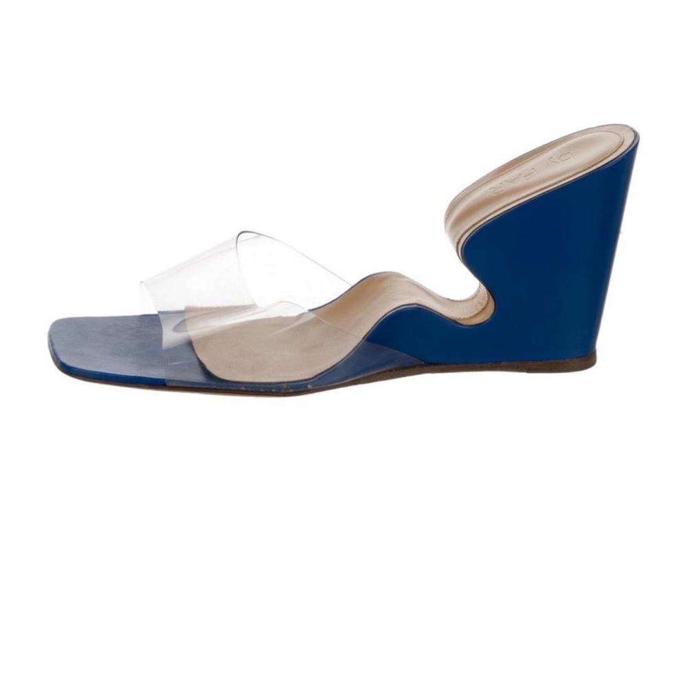 ByFar PVC blue wedge heels 39